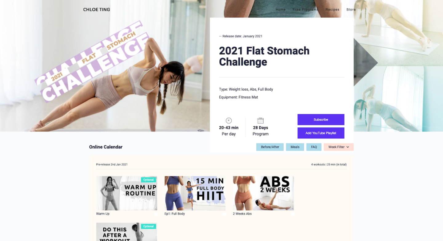 Chloe ting best sale flat tummy challenge