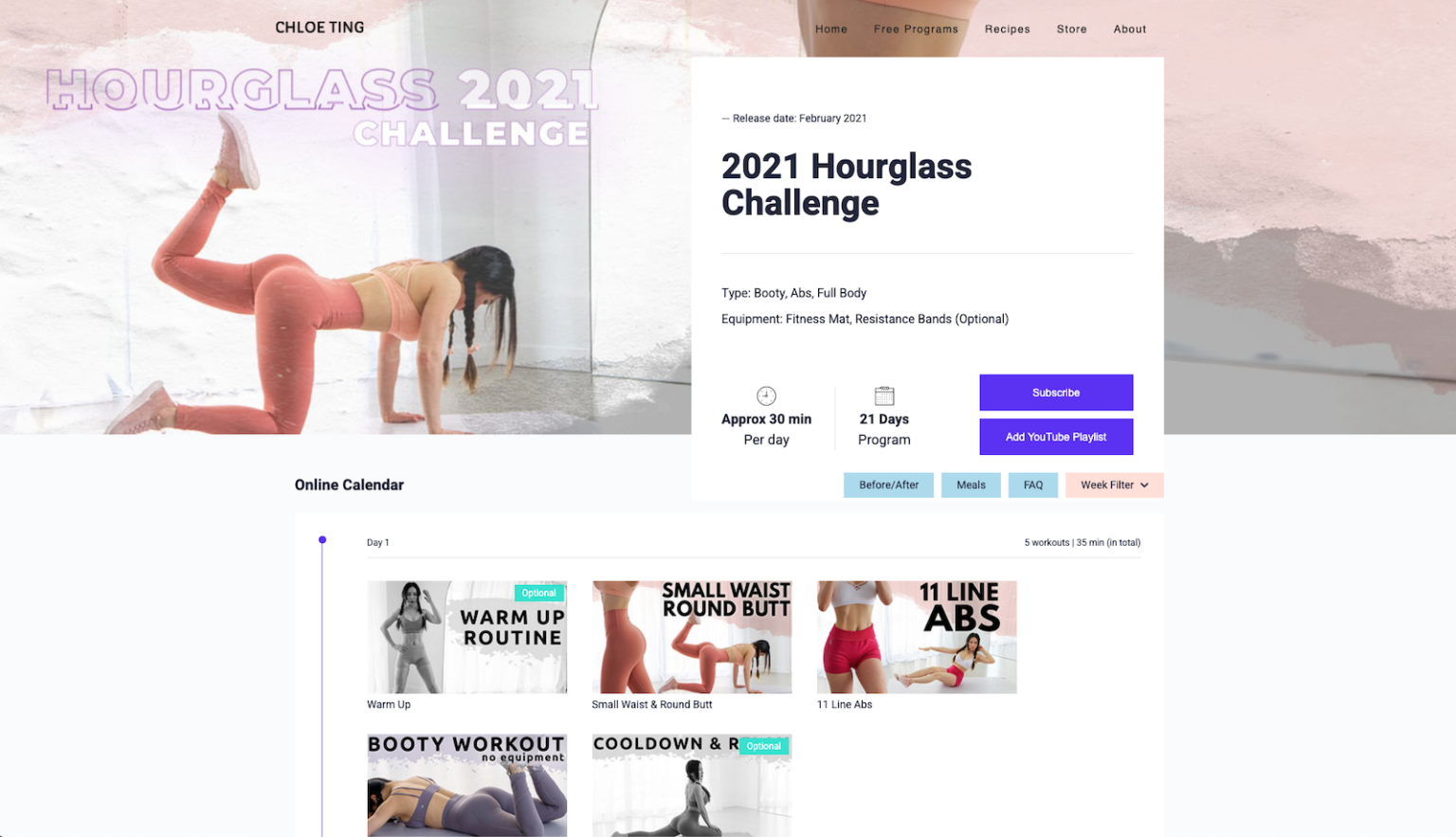Chloe Ting 2021 Hourglass Challenge Chloe Ting 2021 Hourglass Challenge