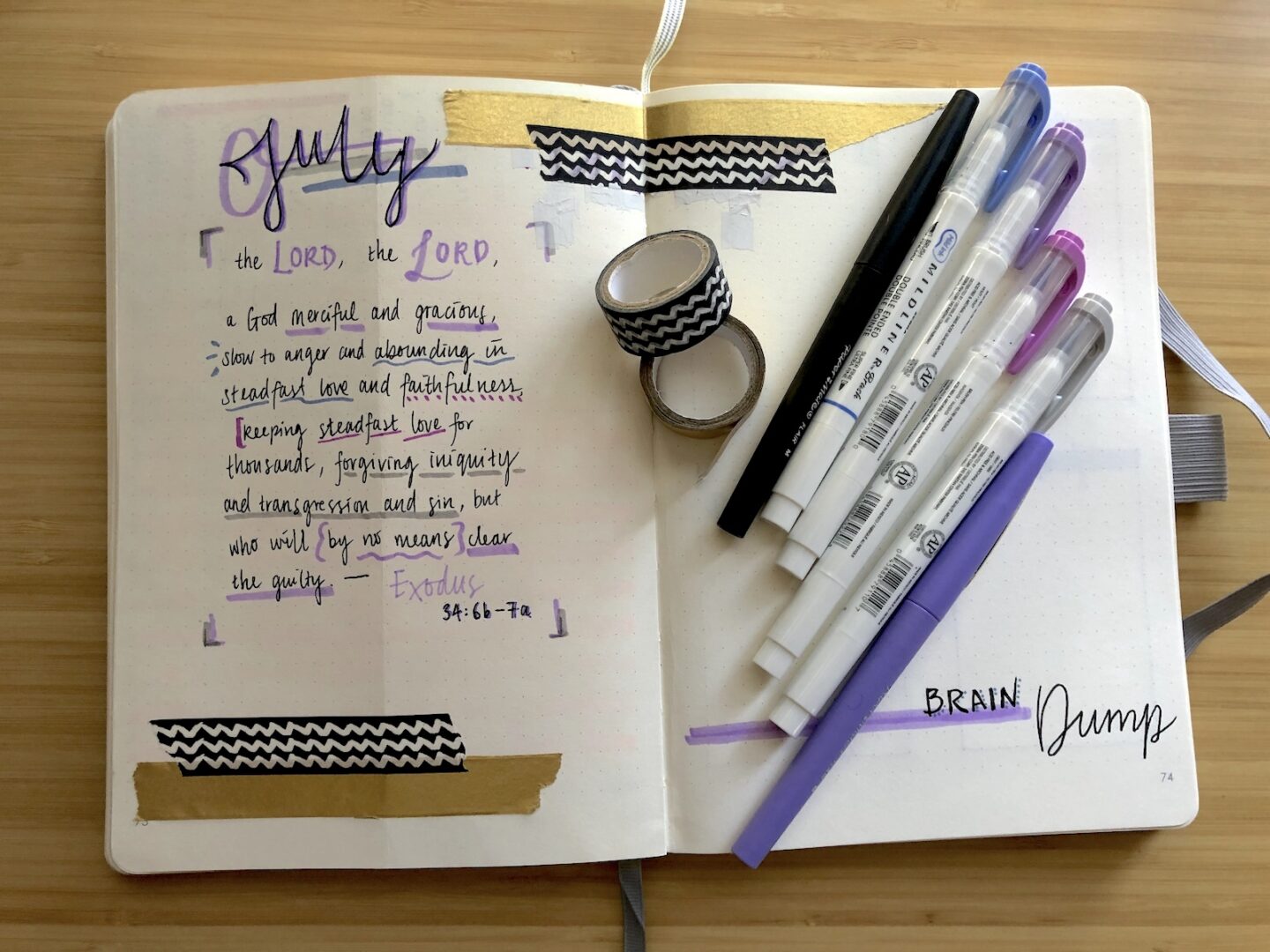 Bullet Journal Setup for July