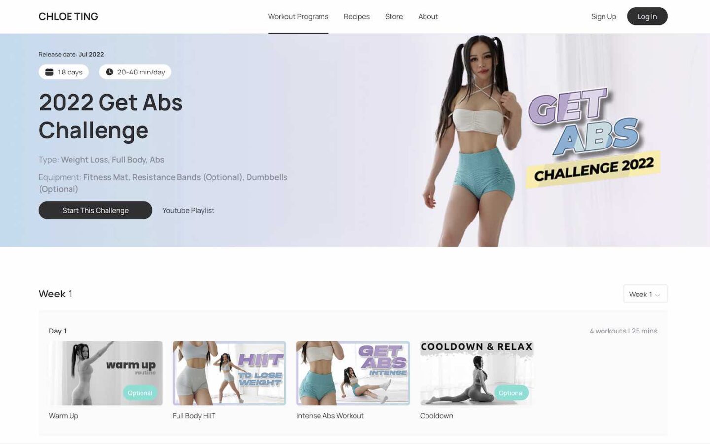 Chloe standing abs online workout